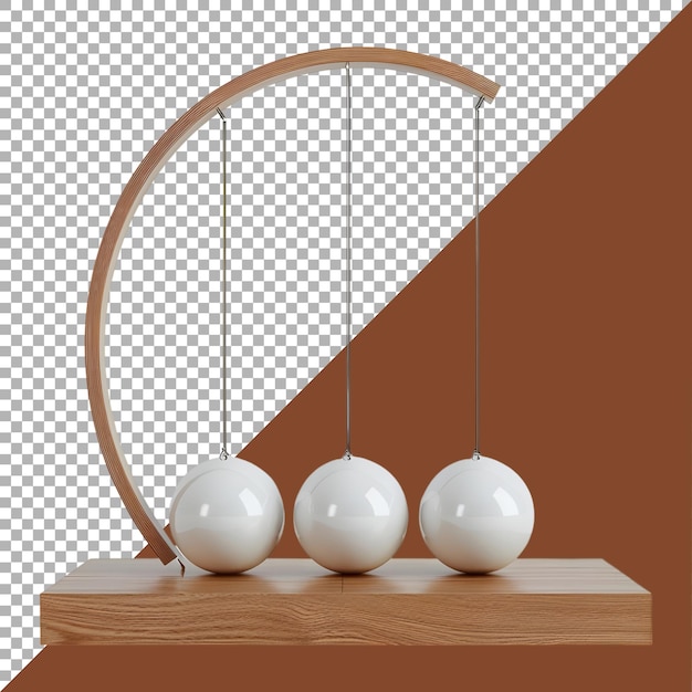 Rendering 3D d'un pendule sur un fond transparent généré par Ai