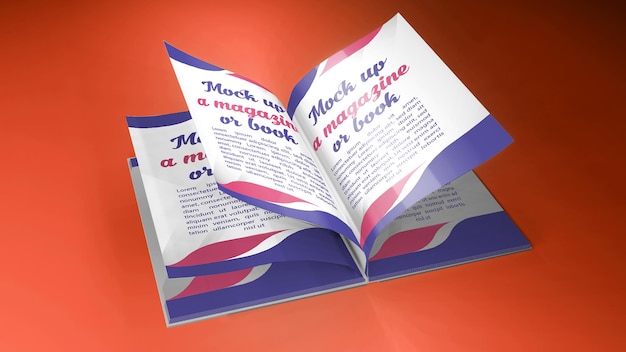 Rendering 3D per Mockup Libro Aperto