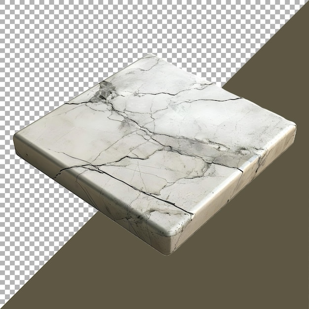 Rendering 3D d'une pierre solide grise sur un fond transparent généré par Ai