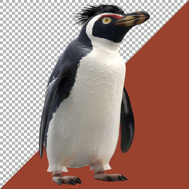 PSD rendering 3d d'un pingouin sur un fond transparent généré par ai