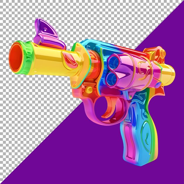 PSD rendering 3d d'un pistolet en plastique sur un fond transparent généré par ai