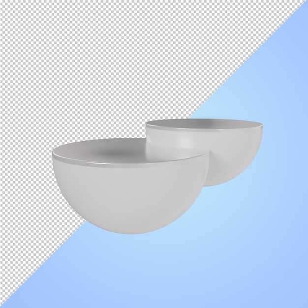 Rendering 3D d'un podium hémisphérique blanc Scène pour montrer la présentation de produits cosmétiques