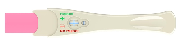 PSD rendering 3d positif du test de grossesse isolé sur un fond transparent