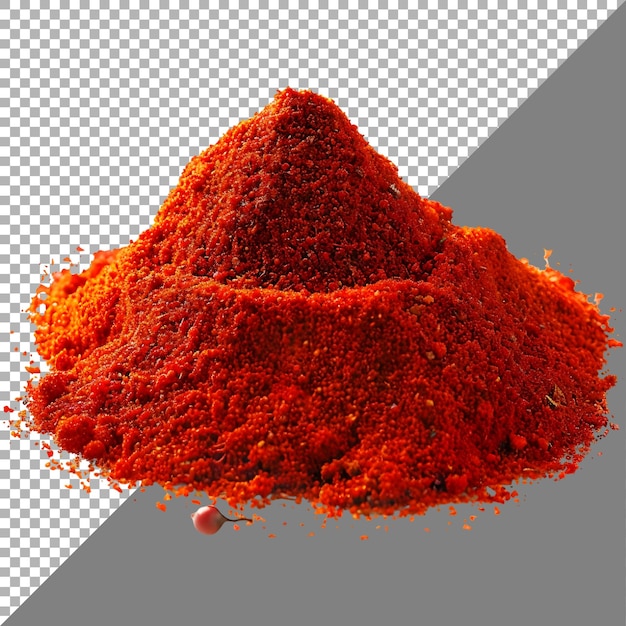 PSD rendering 3d d'une poudre de piment rouge sur un fond transparent généré par ai