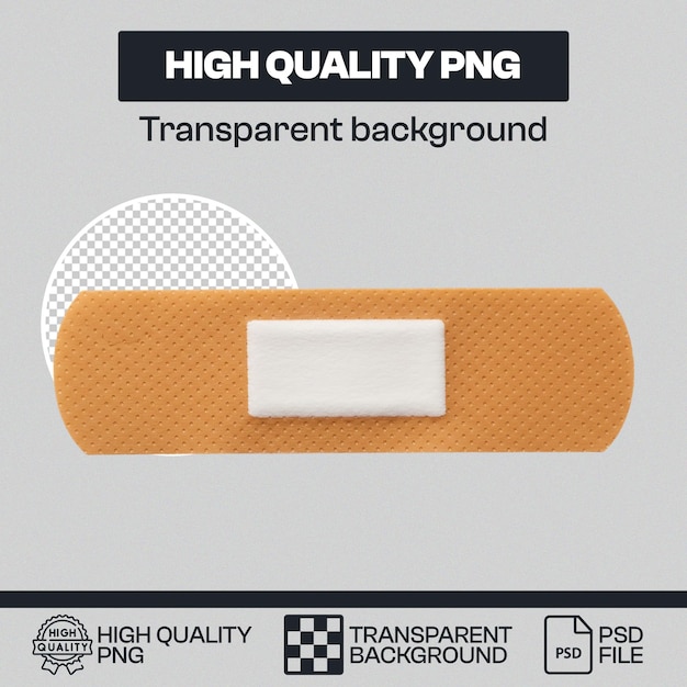 Rendering 3D réaliste d'un bandage adhésif avec un fond transparent