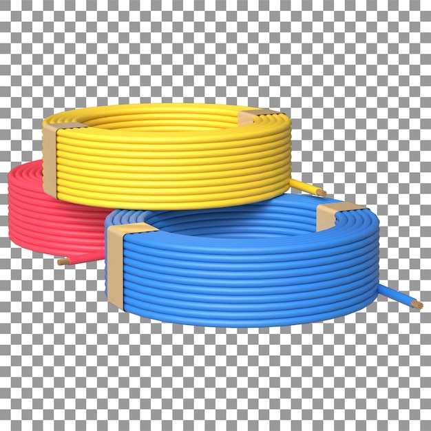 Rendering 3D réaliste de fils ou de câbles pour les entreprises de conception électrique, etc.