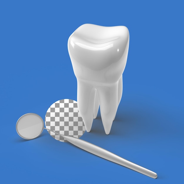 Rendering 3d realistico dei denti Elemento di design del concetto di salute e dentale Modello dentale di un dente