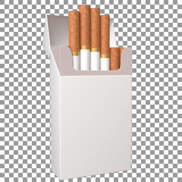Rendering 3D realistico di pacchetti di sigarette vuoti per la progettazione di modelli ecc.