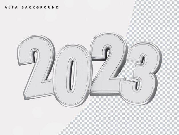 Rendering 3d realistico Effetto testo anno nuovo 2023