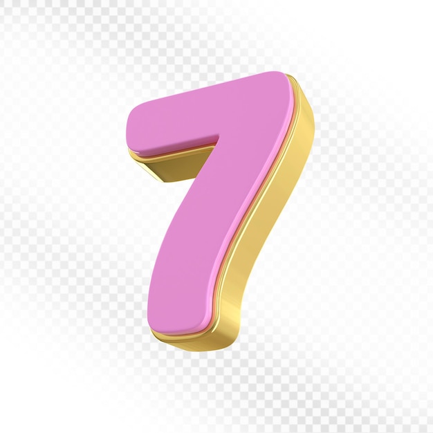 Rendering 3D rose du numéro 7