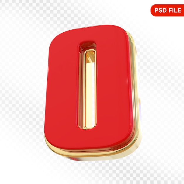 Rendering 3D rosso numero 0