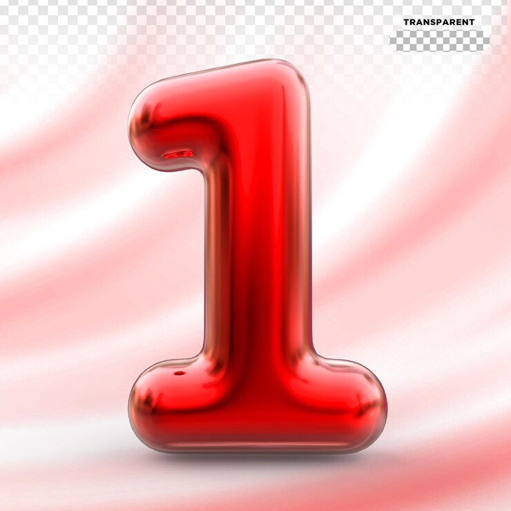 PSD rendering 3d rosso numero 1