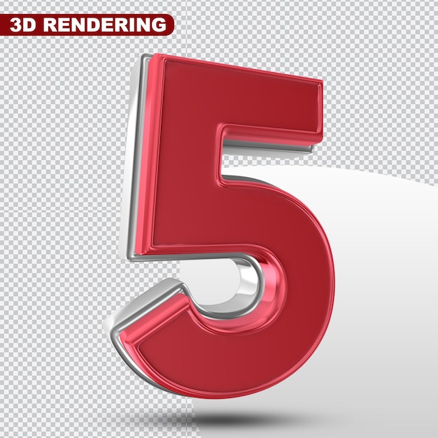 Rendering 3D rosso numero 5