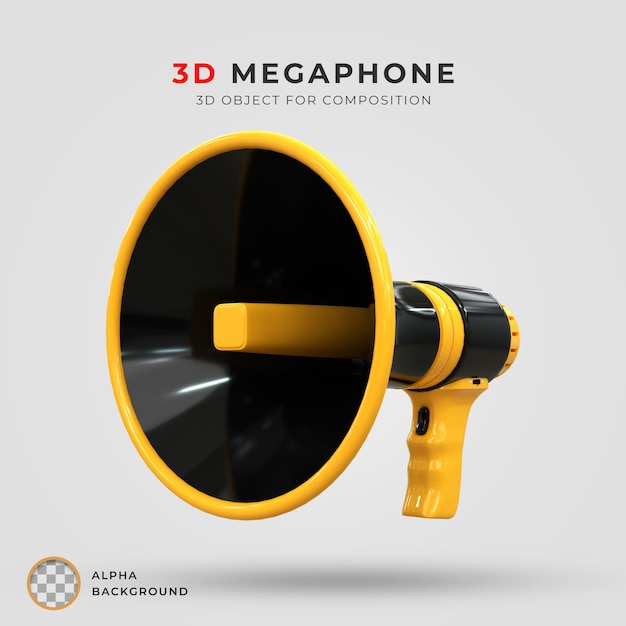 Rendering 3D Scena del megafono dell'altoparlante icona 3D rendering 3D