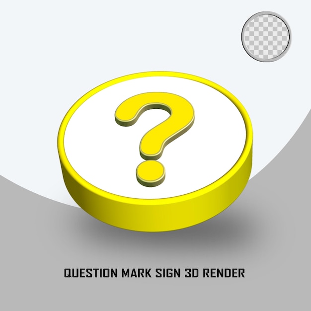 Rendering 3D segno punto interrogativo colore bianco giallo