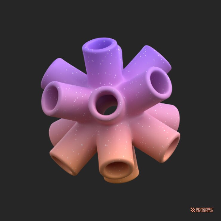 PSD rendering 3d seni objek gradien abstrak bentuk geometris