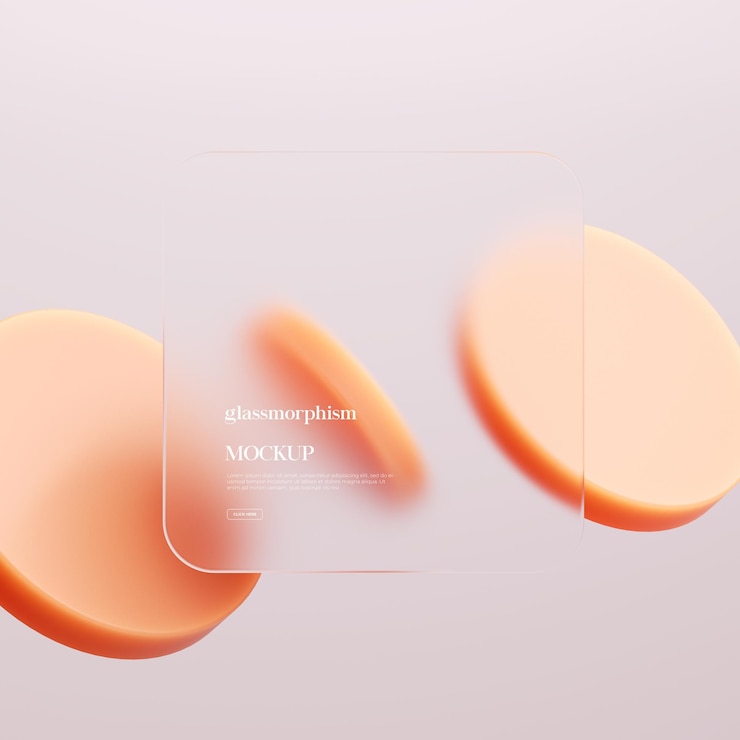 rendering 3D Sfondo vetroso. moderno stile Glass Morphism.