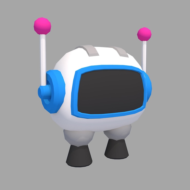 PSD rendering 3d simpatico robot volante