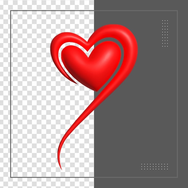 rendering 3d Social Media Heart icon concetto di applicazioni di comunicazione sociale online