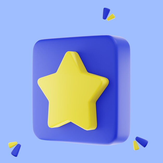 Rendering 3D stella d'oro sparkle emoji star Elemento magico