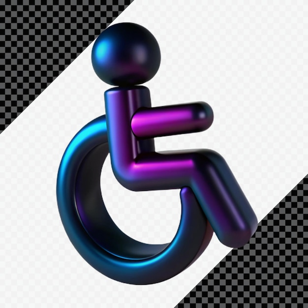 Rendering 3D d'un symbole d'accessibilité pour les fauteuils roulants