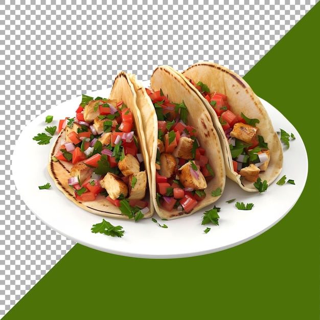 PSD rendering 3d d'un tacos américain sur un fond transparent généré par ai