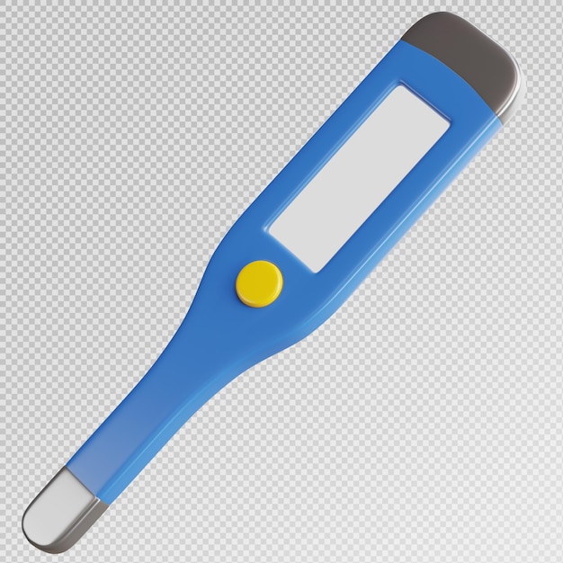 PSD rendering 3d d'un thermomètre médical avec une icône de concept médical