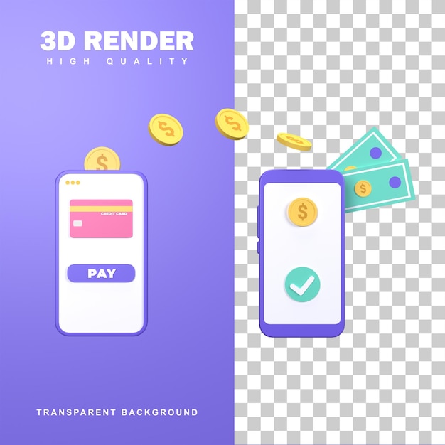 Rendering 3D Trasferimento Online per Facilitare le Transazioni Finanziarie.
