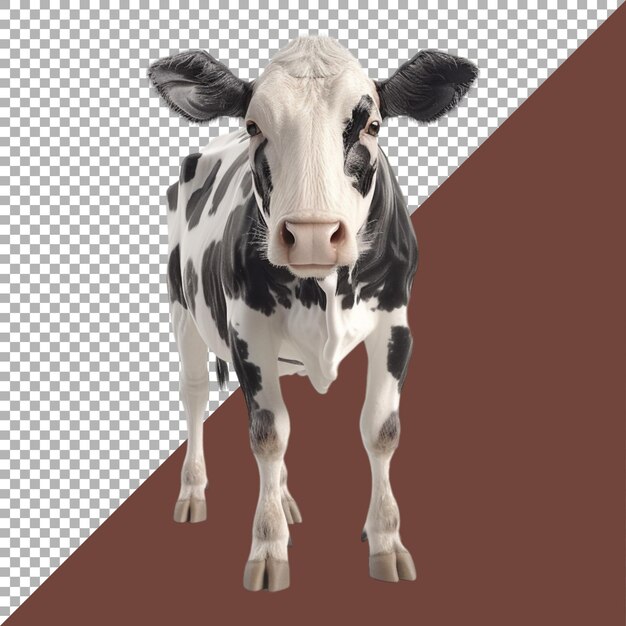 PSD rendering 3d d'une vache sur un fond transparent généré par ai