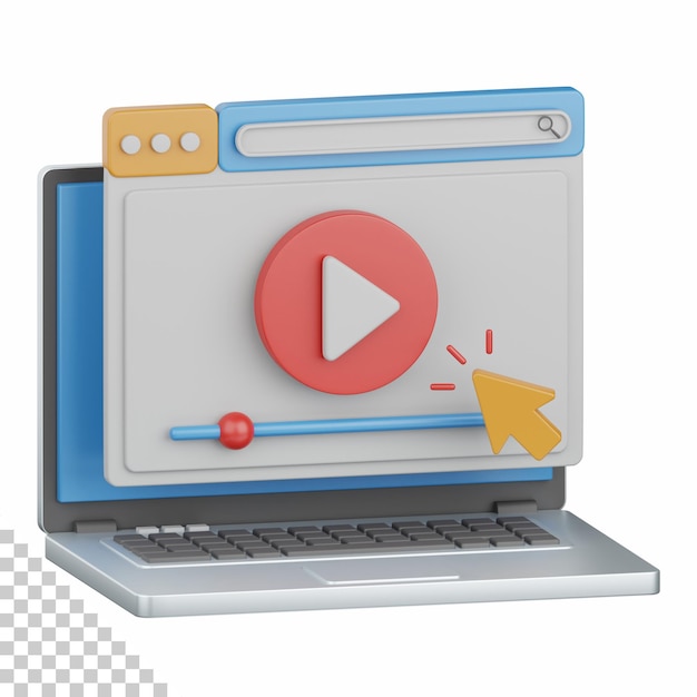 PSD rendering 3d de video marketing aislado útil para seo, optimización de sitios web en internet y otros