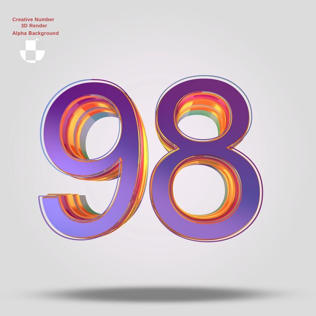 rendering 3d viola numero 98 per il design