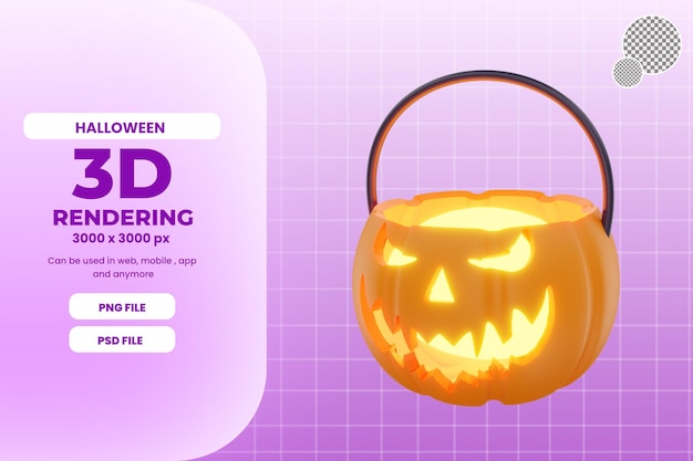 rendering 3d zucca di halloween illustrazione oggetto psd premium