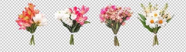 Rendering aislado de ramos de flores mixtas