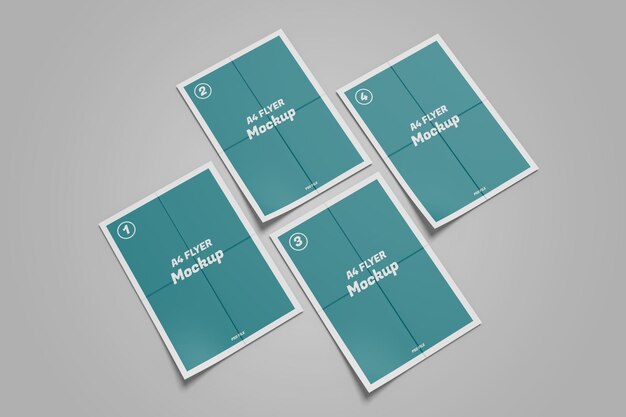 Rendering del design del mockup del volantino A4