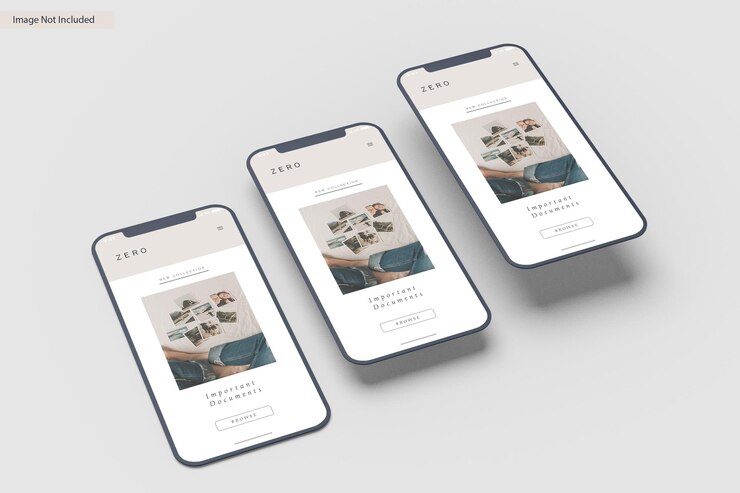 Rendering del design mockup dello schermo dello smartphone