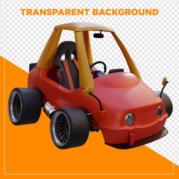 Rendering del mercato 3D di tuning di auto con sfondo trasparente