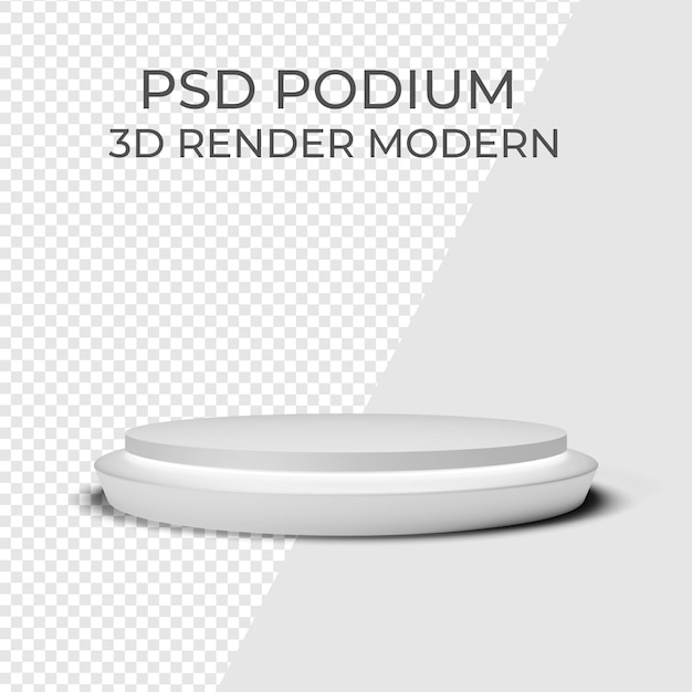 Rendering del podio bianco PSD 3D