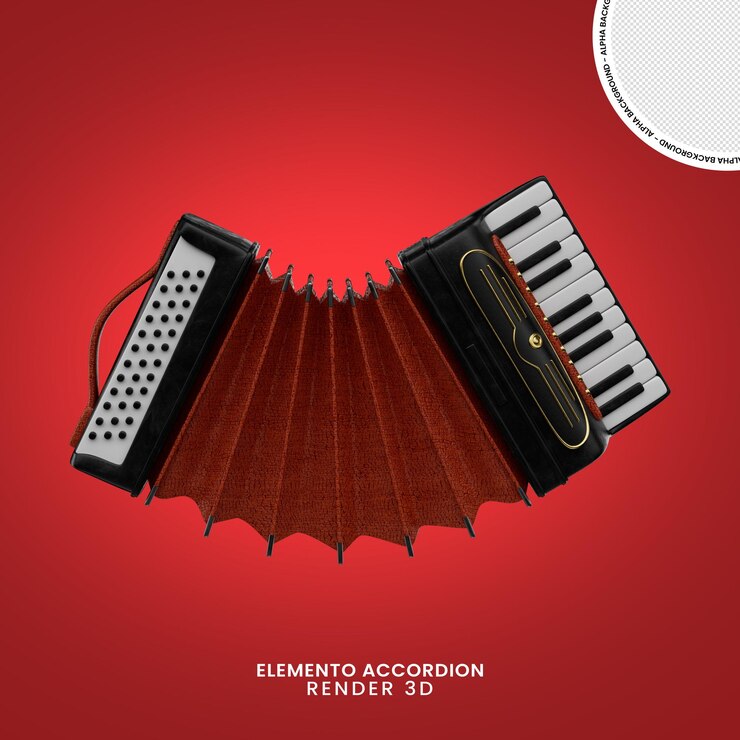 PSD rendering dell'elemento 3d della fisarmonica