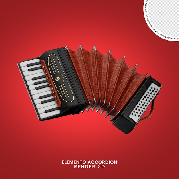 Rendering dell'elemento 3d della fisarmonica