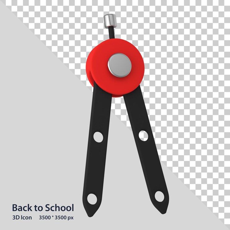 PSD rendering dell'icona 3d di compass back to school