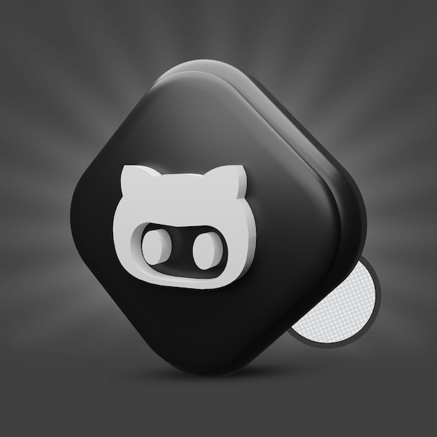 Rendering dell'icona 3D di Github
