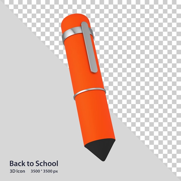 Rendering dell'icona 3D di Pen Back to School