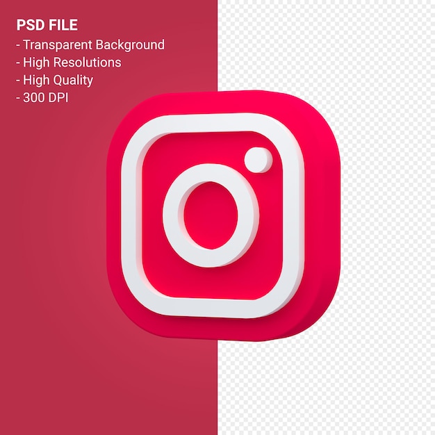 Rendering dell'icona dei social media di Instagram