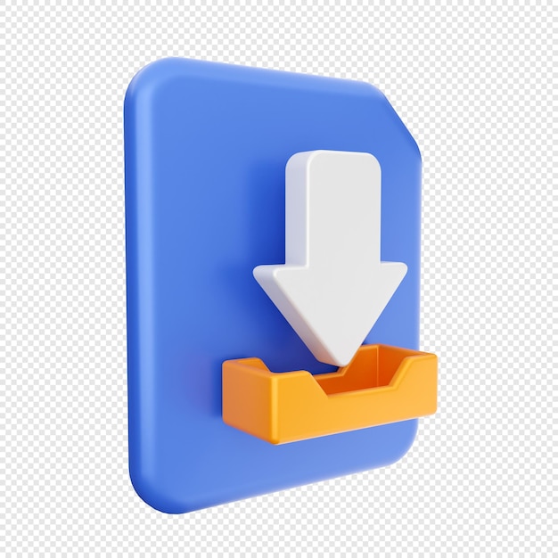 rendering dell'illustrazione dell'icona di download 3d