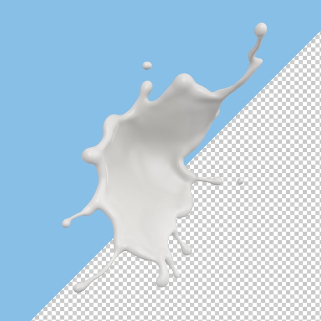 Rendering der illustration der milchspritzer 3d