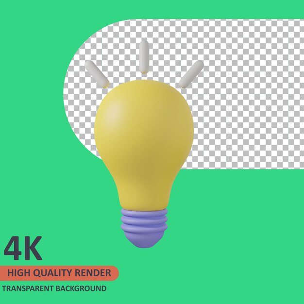 Rendering di alta qualità dell'illustrazione dell'icona dell'istruzione 3d della lampada