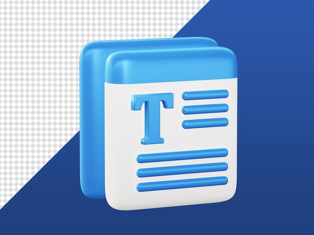 rendering di cartoni animati 3d note blu file documenti icone per UI UX web app mobili annunci social media design