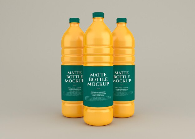 Rendering di design mockup bottiglia opaca