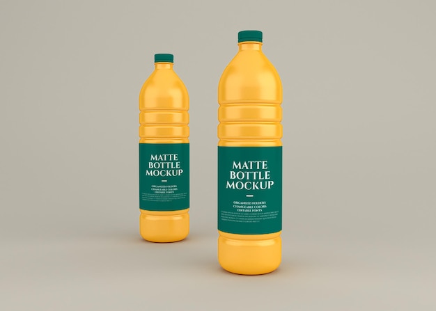 Rendering di design mockup bottiglia opaca