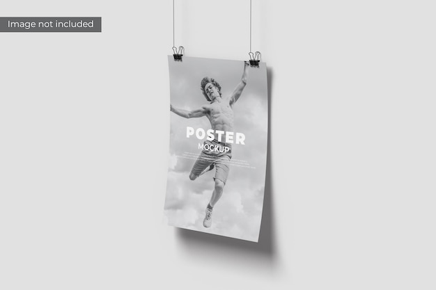 Rendering di design mockup poster contro il muro
